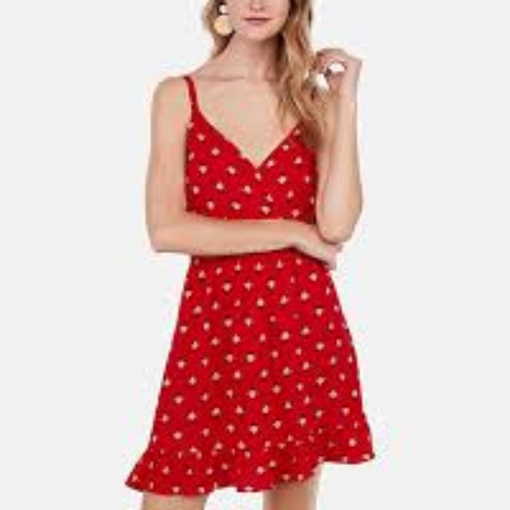 Express Strappy Back Ruffle Mini Dress